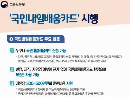 국비지원 내일배움카드와 실업급여