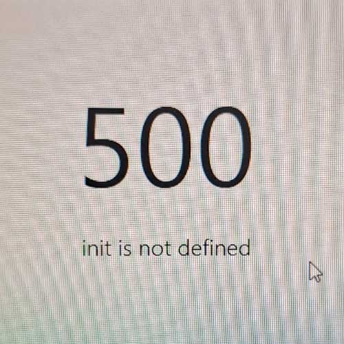 500 init is not defined 원인