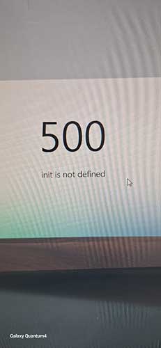 500 init is not defined