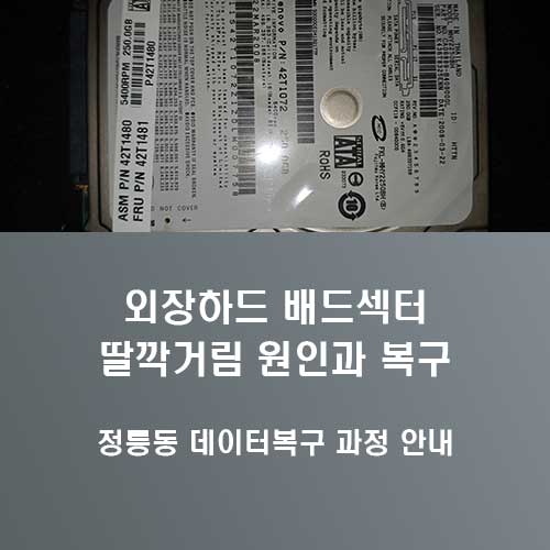 정릉동 데이터복구 과정과 외장하드 딸깍거림의 원인